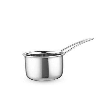 OPR DEEP TRIPLY Saucepan (Stainless Steel pan) Induction N Stove Cooking | Sauce Pot Sauce Pans | Heavy Bottom Saucier Pot Patila Cookware | Dishwasher N Oven Safe | Silver