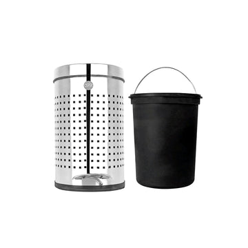 OPR Stainless Steel Dustbin Square Perforated Pedal Dustbin With Plastic Bucket