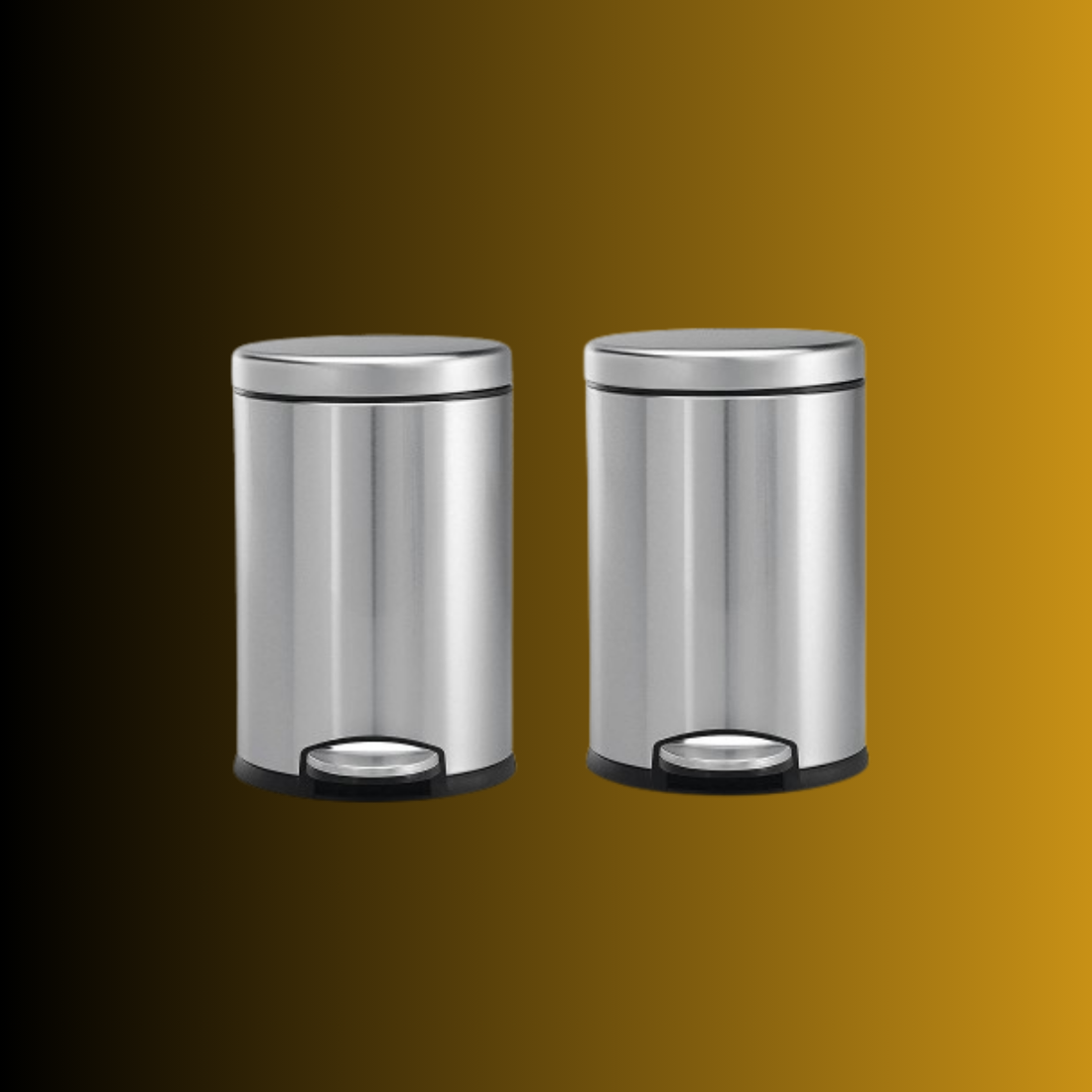 OPR Stainless Steel Plain Pedal Dustbin with Lid | Pack Of 2 (5 Litre) OM PRABHU STEELS