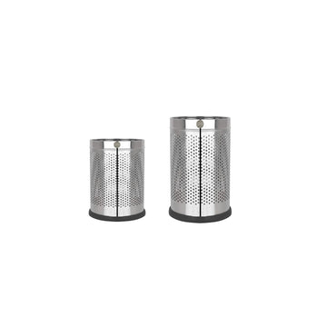 OPR Stainless Steel Dustbin Perforated Dustbin with Easy Grip (Pack Of Two- 5 & 11 Liter)