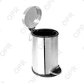 OPR Stainless Steel Plain Pedal Bin With Plastic Bucket And Lid (12 Litres) OM PRABHU STEELS