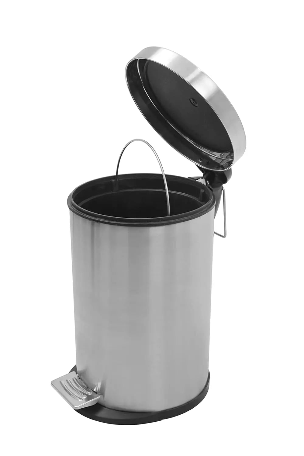 OPR Stainless steel dustbin Round Pedal Dustbin With Soft Close Lid And Plastic Bucket My Store