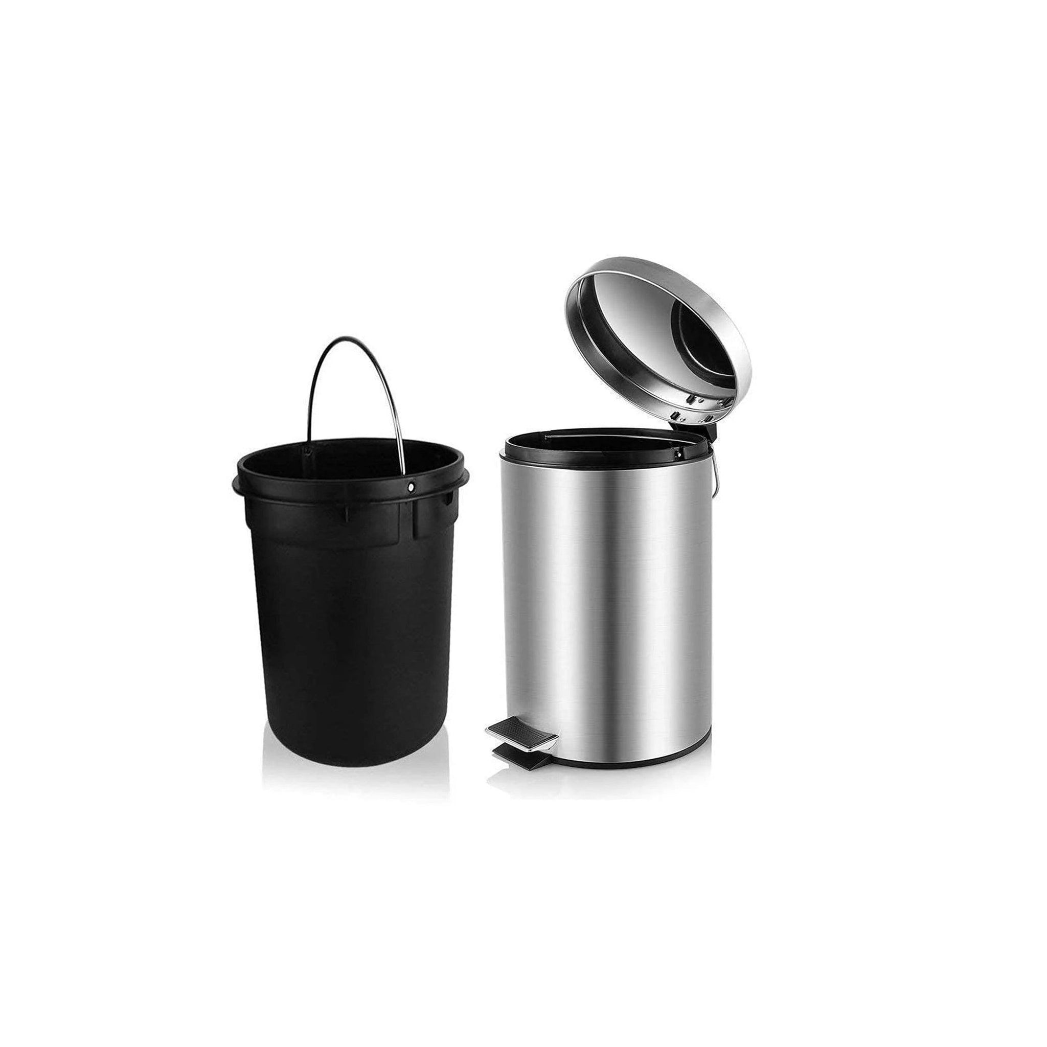 OPR Stainless Steel Dustbin Round Pedal Dustbin with Soft-Close Lid And Foot Pedal Bin