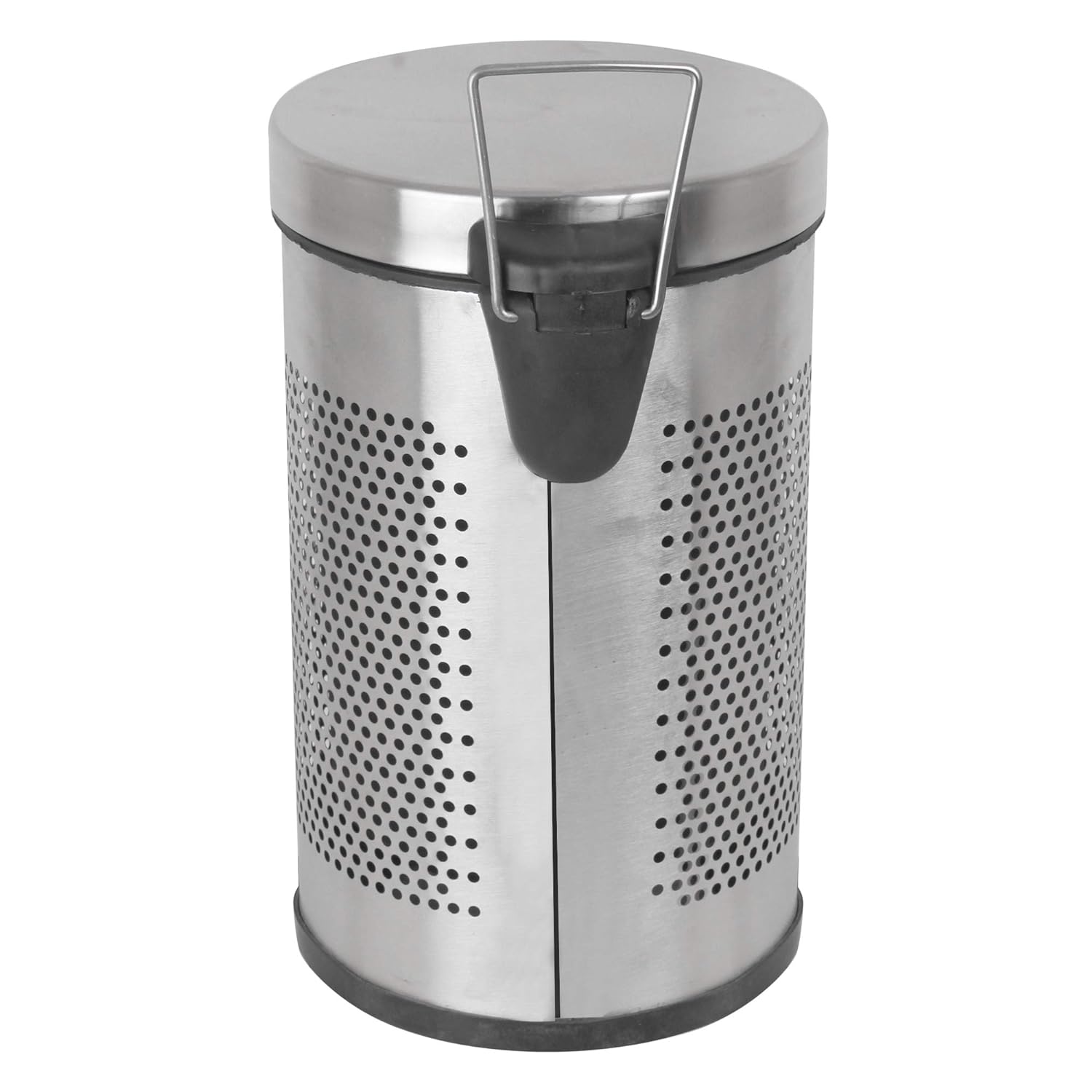 OPR Stainless Steel Perforated Pedal Dustbin with Plastic Bucket (10 x 14-inch - 11 Litre) OM PRABHU STEELS