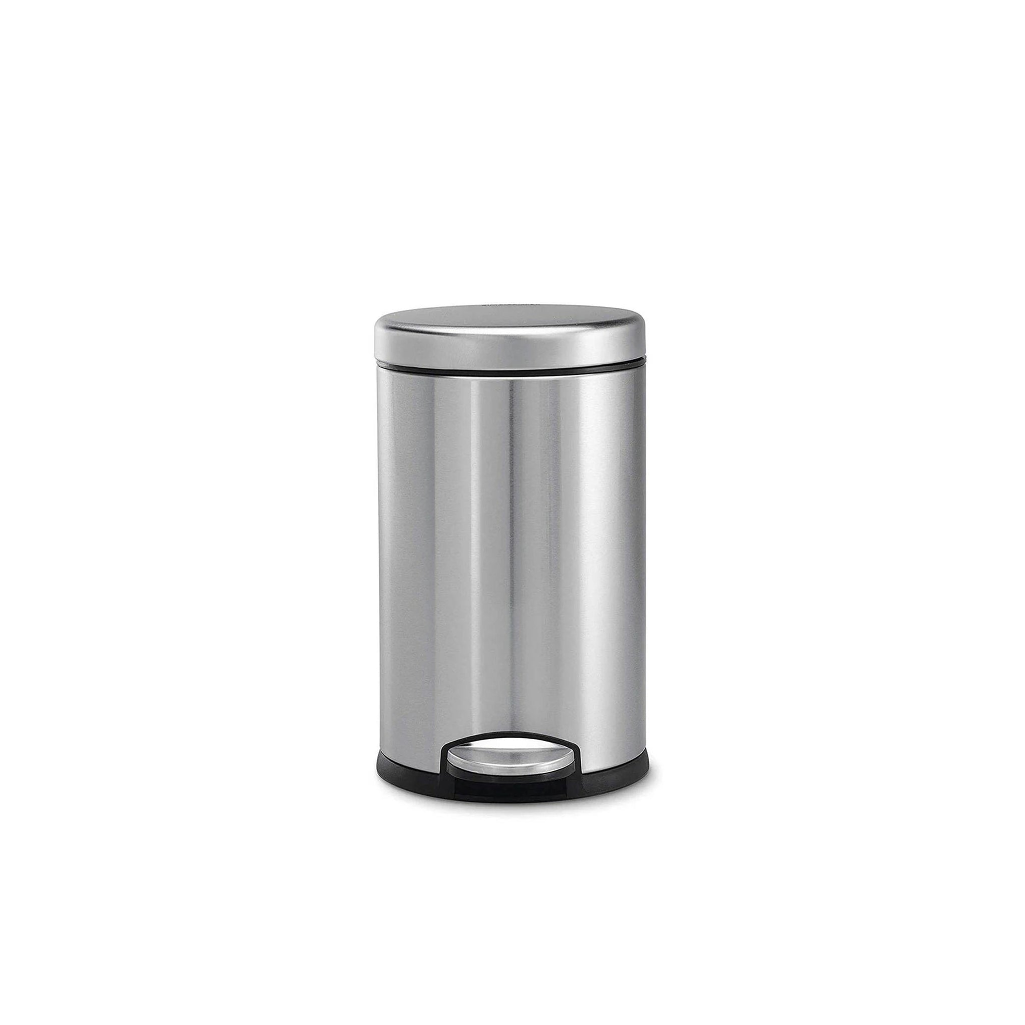 OPR Stainless Steel Dustbin Plain Pedal Bin with Plastic Bucket And Lid | Round Shape Dustbin