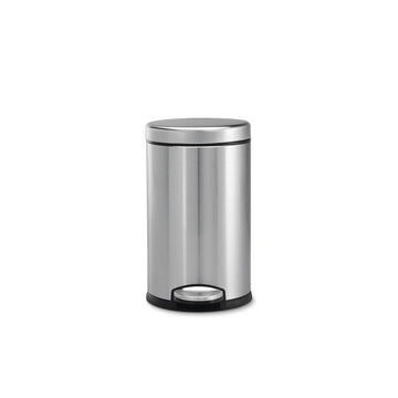 OPR Stainless Steel Dustbin Plain Pedal Bin with Plastic Bucket And Lid | Round Shape Dustbin